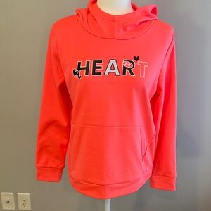 Bright Pink Hoodie with Heart Design